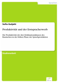 Cover Produktivität und der Erstspracherwerb (eBook, PDF)