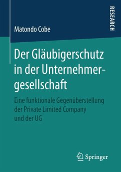 Der Gläubigerschutz in der Unternehmergesellschaft - Cobe, Matondo