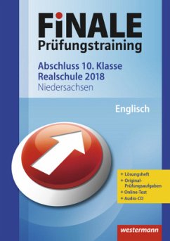 Cover Finale Prüfungstraining 2018 - Abschluss 10. Klasse Realschule Niedersachsen, Englisch mit Audio-CD