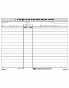 Quick Changeover: Observation Form - Enna Quick Changeover: Observation Form - Enna