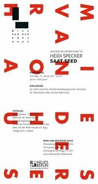 Heidi Specker: Saat Seed - Verein der Freunde und Förderer des Mies-van-der-Rohe-Hauses e. V. (Hg.)