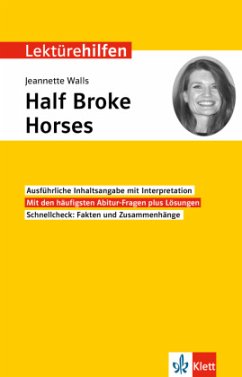 Cover Klett Lektürehilfen Jeannette Walls, Half Broke Horses