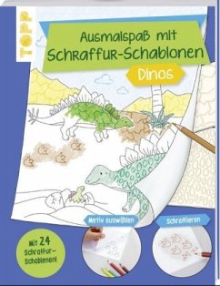 Cover Ausmalspaß mit Schraffur-Schablonen Dinos
