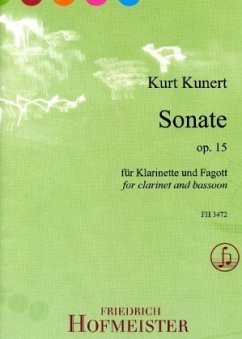 Sonate op. 15, Klarinette, Fagott - Kunert, Kurt