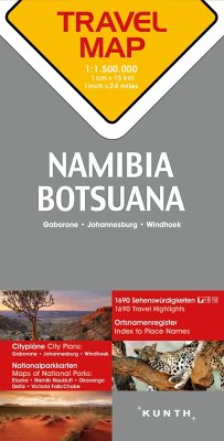 KUNTH TRAVELMAP Namibia, Botsuana 1:500.000