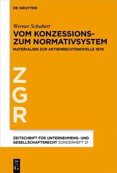 Vom Konzessions- zum Normativsystem (eBook, PDF) - Schubert, Werner