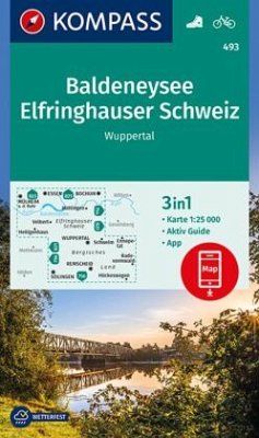 KOMPASS Wanderkarte 493 Baldeneysee, Elfringhauser Schweiz, Wuppertal 1:25.000