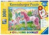 Ravensburger 13698 - Magische Einhörner, Kinderpuzzle, XXL, 100 Teile, Ausmalen