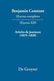 ¿uvres complètes, XIII, Articles de journaux (1819¿1820)