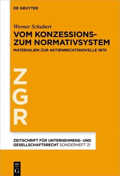 Vom Konzessions- zum Normativsystem (eBook, ePUB) - Schubert, Werner