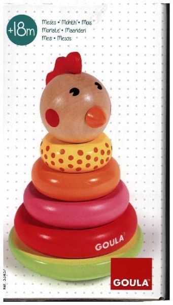 Goula 53457 - Stapel-Huhn, Holz, Stapelspiel, 6-teilig Goula 53457 - Stapel-Huhn, Holz, Stapelspiel, 6-teilig