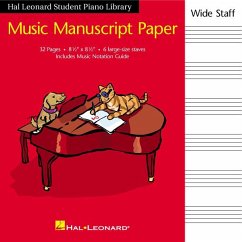 Cover Hal Leonard Student Piano Library Music Manuscript Paper - Wide Staff: Wide Staff