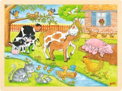Cover Goki 57745 - Einlegepuzzle Leben auf dem Bauernhof, 48 Teile