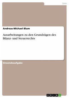 Ausarbeitungen zu den Grundzügen des Bilanz- und Steuerrechts (eBook, PDF) - Blum, Andreas-Michael