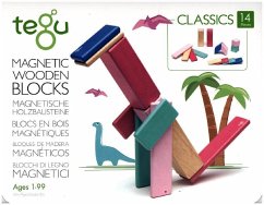 TEGU 5700610 - Classics, Magnetische Holzbausteine, pink, 14-teilig