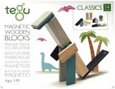 TEGU 5700508 - Classics, Magnetische Holzbausteine, blau, 14-teilig