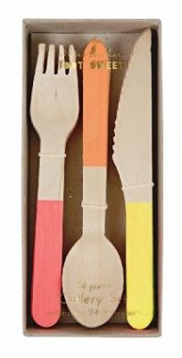Cover Meri Meri Holzbesteck Set Neon