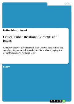 Critical Public Relations. Contexts and Issues - Mastroianni, Fotini