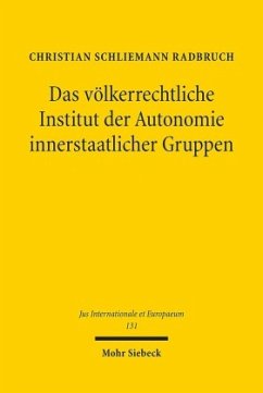 Das völkerrechtliche Institut der Autonomie innerstaatlicher Gruppen - Schliemann Radbruch, Christian