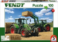 Schmidt 56256 - Puzzle, Fendt 724 Vario, Fendt 716 Vario mit Frontlader Cargo, Kinderpuzzle, 100-Teile