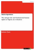 The anti-gay law and fundamental human rights in Nigeria. An evaluation