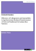 Efficiency of Callogenesis and Amenability to Agrobacterium Mediated Transformation of Selected Traditional Sri Lankan Rice Varieties (eBook, PDF)