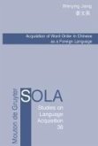 Acquisition of Word Order in Chinese as a Foreign Language (eBook, PDF)