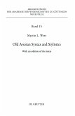 Old Avestan Syntax and Stylistics (eBook, PDF)