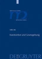 Inzestverbot und Gesetzgebung (eBook, PDF) - Ubl, Karl