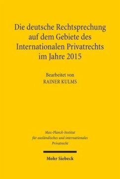 Cover Die deutsche Rechtsprechung auf dem Gebiete des Internationalen Privatrechts im Jahre 2015, m. CD-ROM