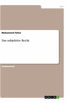 Das subjektive Recht - Türker, Muhammed