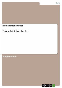 Das subjektive Recht (eBook, PDF) - Türker, Muhammed