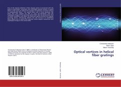 Optical vortices in helical fiber gratings