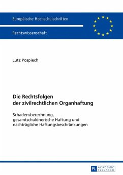 Die Rechtsfolgen der zivilrechtlichen Organhaftung - Pospiech, Lutz