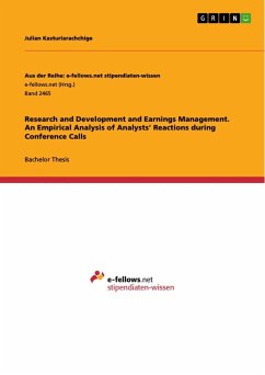 Research and Development and Earnings Management. An Empirical Analysis of Analysts¿ Reactions during Conference Calls - Kasturiarachchige, Julian