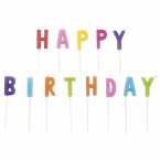 Kerzen Happy Birthday, Bunt