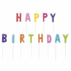 Cover Kerzen Happy Birthday, Bunt