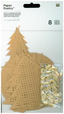 Motiv-Stickkarton Xmas, Kraftpapier/Gold