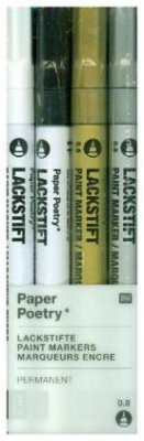 Cover Lackmarker Set, Schwarz/Weiss/Gold/Silber