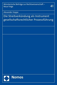 Cover Die Streitverkündung als Instrument gesellschaftsrechtlicher Prozessführung (eBook, PDF)