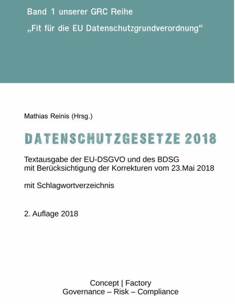Datenschutzgesetze 2018 (eBook, ePUB)