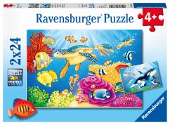 Ravensburger Kinderpuzzle - 07815 Kunterbunte Unterwasserwelt - Puzzle für Kinder ab 4 Jahren, mit 2x24 Teilen