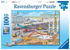 Ravensburger Kinderpuzzle - 10624 Baustelle am Flughafen - Puzzle für Kinder ab 6 Jahren, mit 100 Teilen im XXL-Format