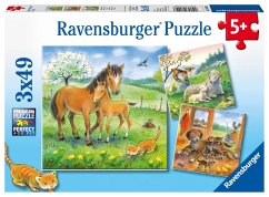 Ravensburger Kinderpuzzle - 08029 Kuschelzeit - Puzzle für Kinder ab 5 Jahren, mit 3x49 Teilen