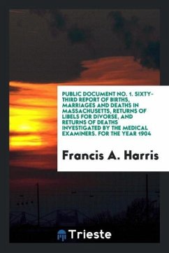 Public document No. 1. Sixty-third report of Births, Marriages and Deaths in Massachusetts, returns of libels for divorse, and returns of deaths investigated by the medical examiners. For the year 1904 - Harris, Francis A.