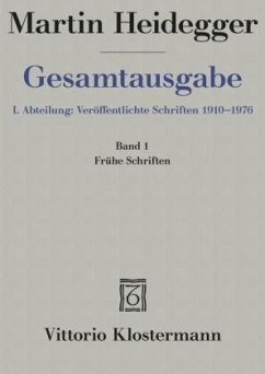 Frühe Schriften (1912-1916) / Gesamtausgabe 1. Abteilung: Veröffentlichte Sch, 1 - Heidegger, Martin