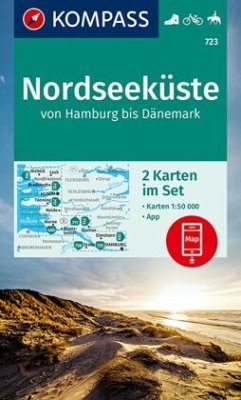 KOMPASS Wanderkarte 723 Nordseeküste von Hamburg bis Dänemark