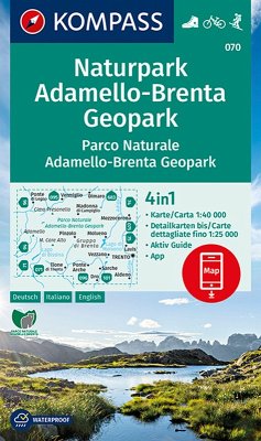 Cover KOMPASS Wanderkarte 070 Naturpark Adamello-Brenta Geopark, Parco Naturale Adamello-Brenta Geopark 1:40.000