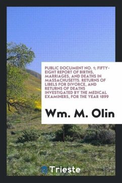 Public document No. 1; Fifty-eight report of Births, Marriages, and Deaths in Massachusetts. Returns of libels for divorce, and returns of deaths investigated by the medical examiners, for the year 1899 - Olin, Wm. M.