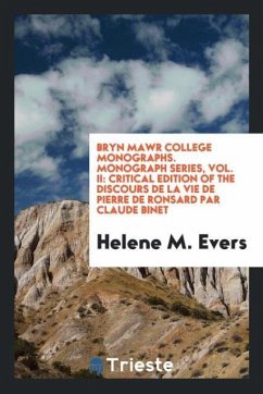 Bryn Mawr College Monographs. Monograph series, Vol. II